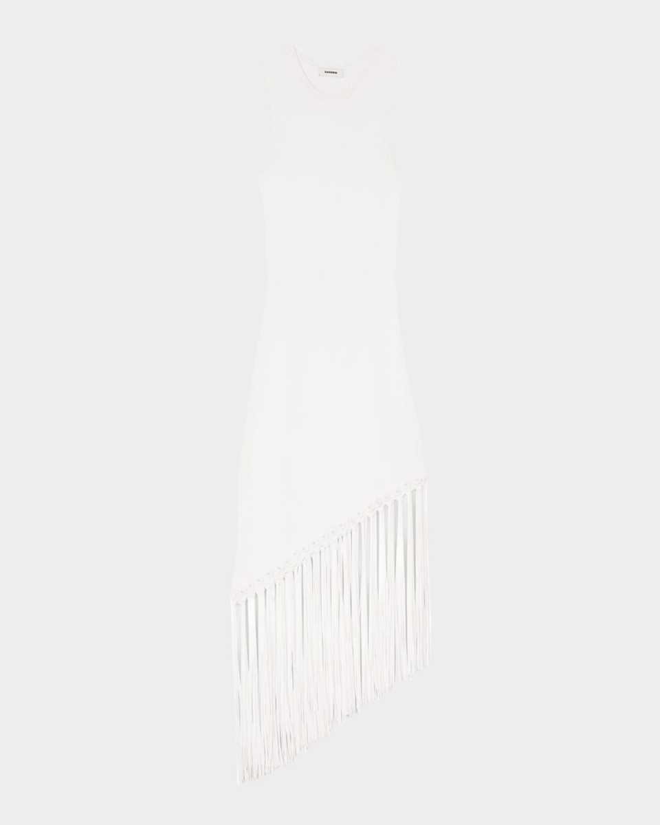 Heloise Asymmetric Fringe-Trim Midi Dress